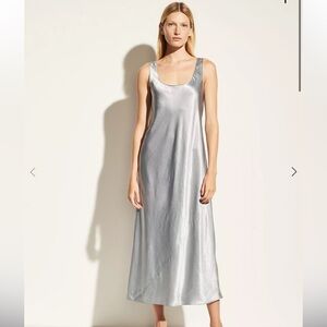 Vince Metallic Silver Dress